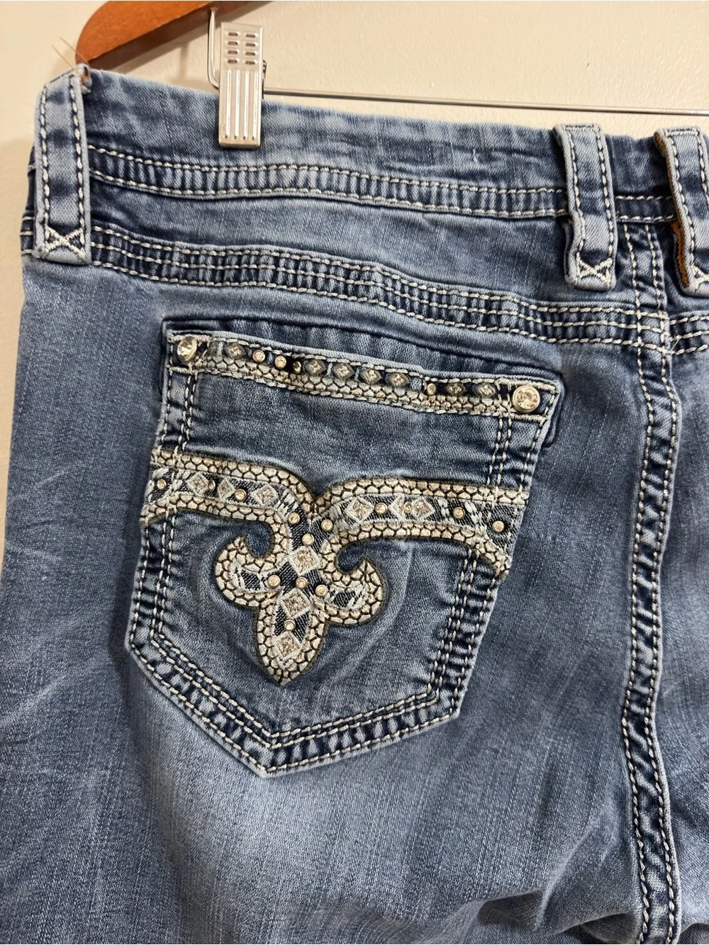 Rock Revival Jean Easy BootCut Retro City Luxury Haines Women EUC Size 36